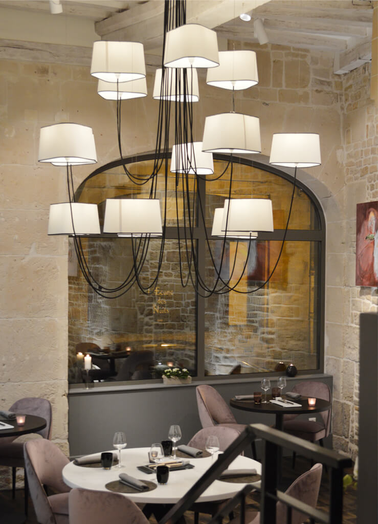 Projet réalisé au restaurant A Contre Sens, à Caen, par Anaïs Leveneur, architecte d'intérieur